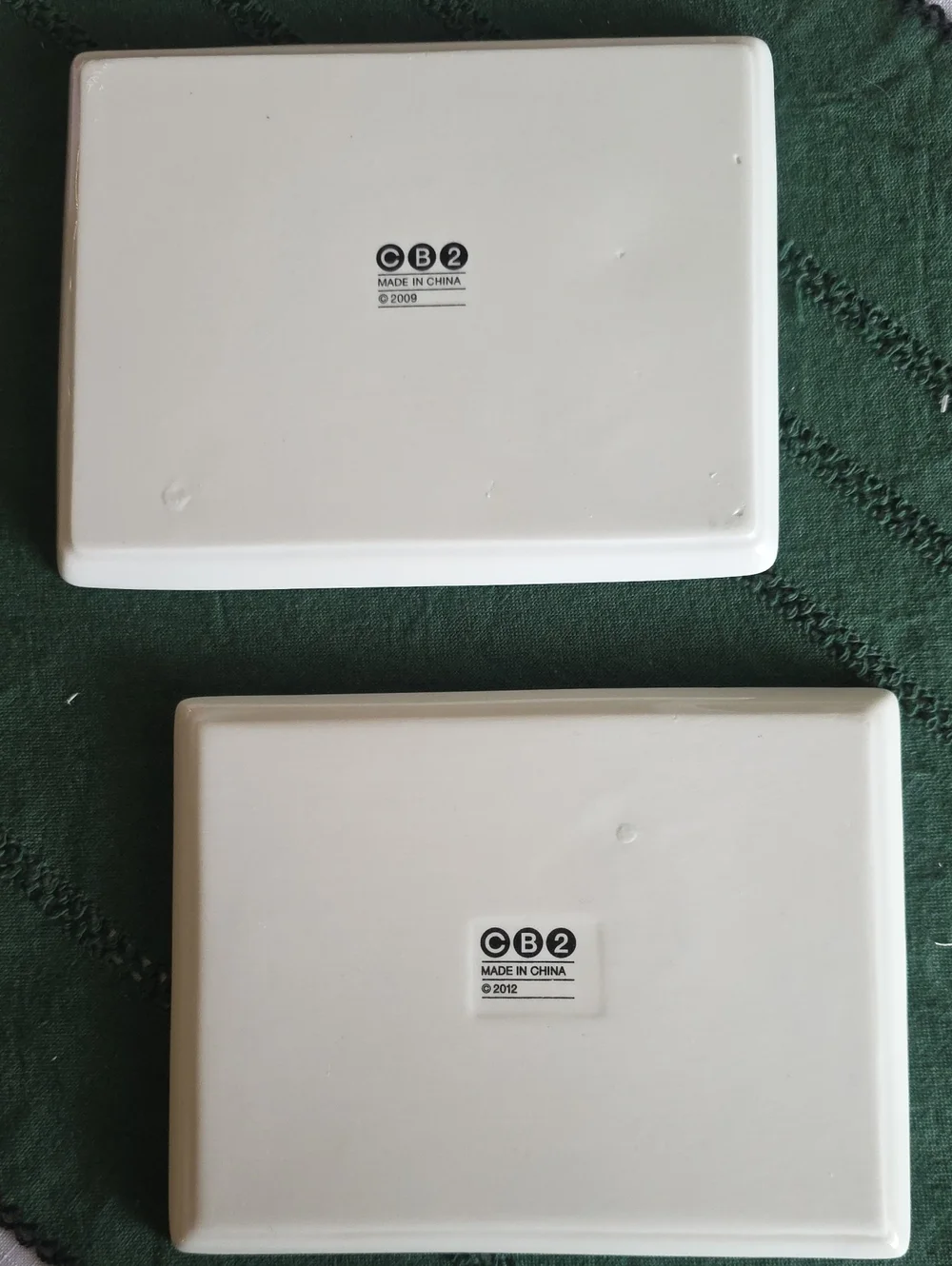 Two CB2 Oliver Appetizer Plates Crate and Barrel